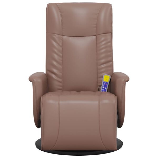 vidaXL Fauteuil inclinable de massage repose-pieds marron similicuir