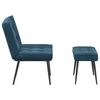 vidaXL Chaise de relaxation avec tabouret Bleu Velours