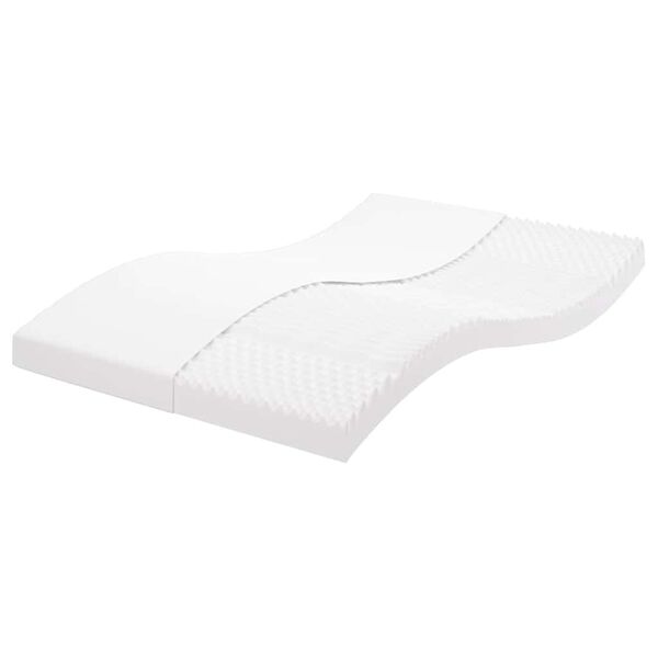 vidaXL Matelas en mousse blanc 140x210 cm 7 zones duret&eacute; 20 ILD