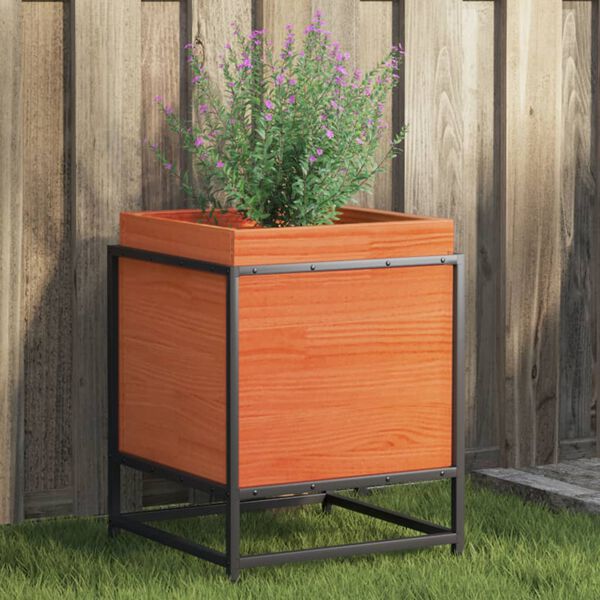 vidaXL Jardini&egrave;re cire marron 40x40x50 cm bois de pin massif