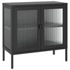 vidaXL Buffet noir 70x35x70 cm verre et acier