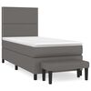 vidaXL Sommier &agrave; lattes de lit avec matelas Gris 100x200 cm Similicuir
