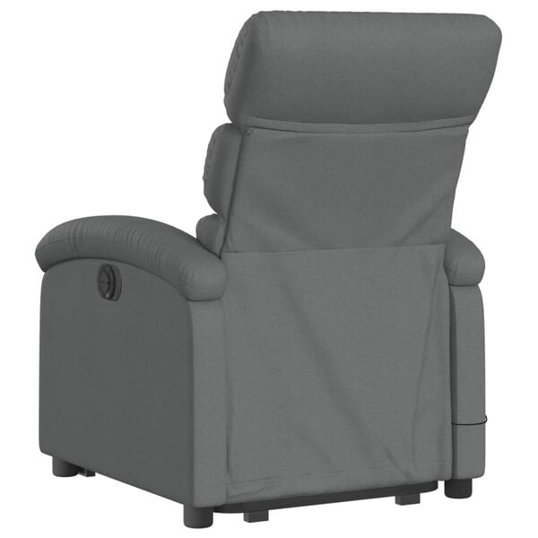 vidaXL Fauteuil inclinable de massage &eacute;lectrique Gris fonc&eacute; Tissu