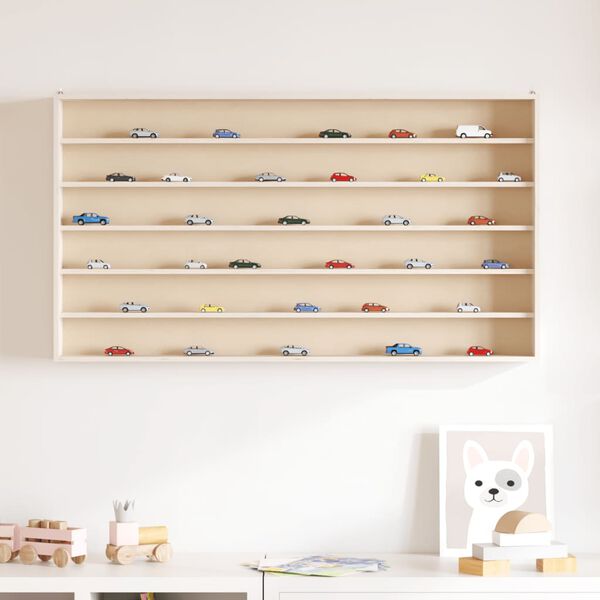 vidaXL Vitrine de collection en bois avec 6 &eacute;tag&egrave;res 100x8,5x55 cm