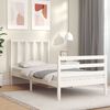 vidaXL Cadre de lit sans matelas blanc bois de pin massif