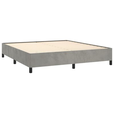 vidaXL Sommier à lattes de lit et matelas Gris clair 180x200cm Velours