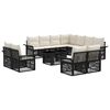 vidaXL Ensemble de canap&eacute; de jardin 12 pc Noir et blanc cr&egrave;me