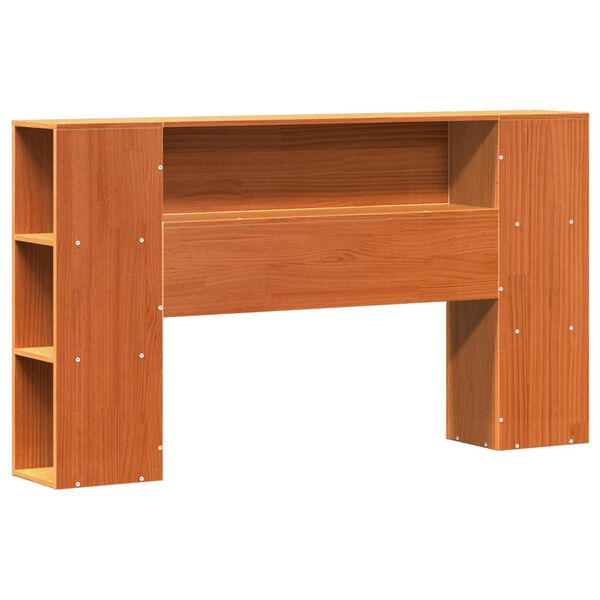 vidaXL Cadre de lit biblioth&egrave;que Cire marron 140 x 200 cm