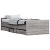 vidaXL Cadre de lit sans matelas sonoma gris 100x200 cm