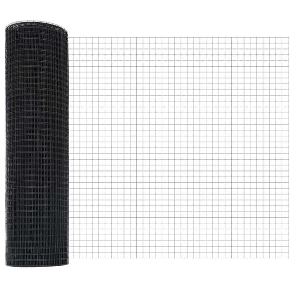 vidaXL Cl&ocirc;ture avec poteau Gris 0,4 x 100 m Acier et PVC