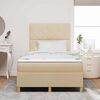 vidaXL Lit &agrave; ressort LED avec matelas Cr&egrave;me 120 x 200 cm tissu