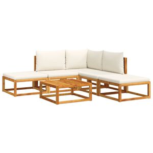 vidaXL Ensemble de canap&eacute;s de jardin 6 pi&egrave;ces avec coussins en bois d'acacia et rotin