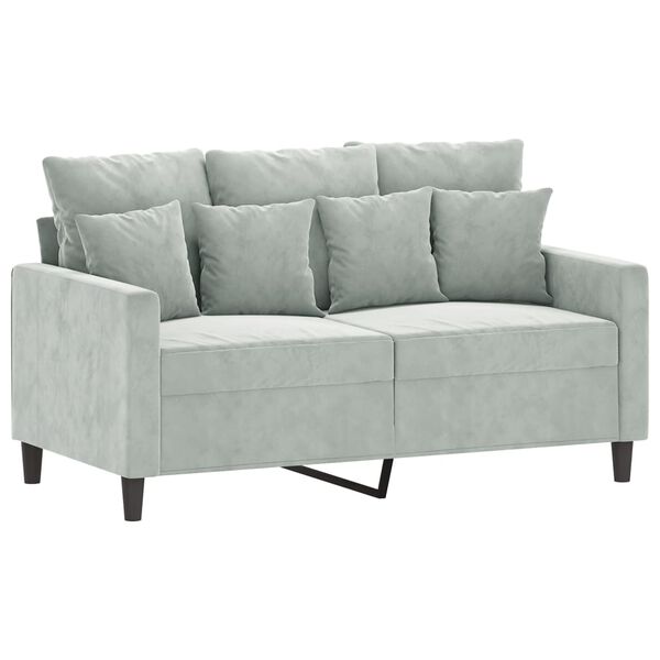 vidaXL Ensemble de canap&eacute;s 2 pcs avec coussins Gris clair Velours