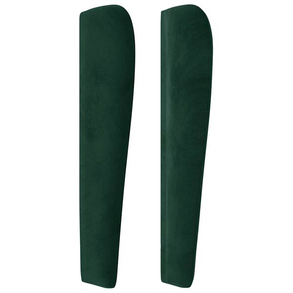 vidaXL T&ecirc;te de lit avec oreilles Vert fonc&eacute; 93x23x118/128 cm Velours