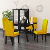 vidaXL Chaises &agrave; manger lot de 4 jaune velours