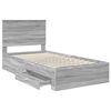 vidaXL Cadre de lit Gris Sonoma 100 x 200 cm Bois d'ing&eacute;nierie