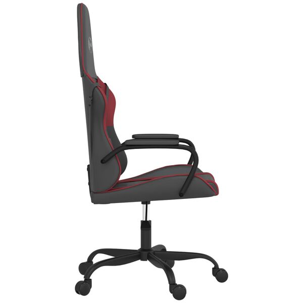 vidaXL Chaise de jeu Noir et rouge bordeaux Similicuir