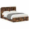 vidaXL Cadre de lit avec rangement Ch&ecirc;ne fum&eacute; 135 x 190 cm