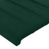 vidaXL T&ecirc;te de lit &agrave; LED Vert fonc&eacute; 144x5x78/88 cm Velours