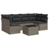 vidaXL Salon de jardin avec coussins 7 pcs gris r&eacute;sine tress&eacute;e