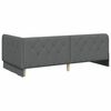 vidaXL Cadre de lit d'angle avec matelas Gris fonc&eacute; 100 x 200 cm tissu