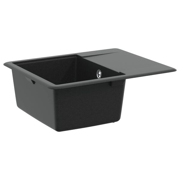 vidaXL &Eacute;vier Noir 560 x 460 mm 80% Quartz et 20% R&eacute;sine