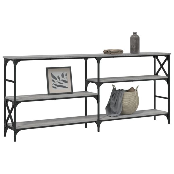 vidaXL Table console sonoma gris 180x29x76,5 cm bois d'ing&eacute;nierie