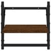 vidaXL &Eacute;tag&egrave;res murales avec barres 2 pcs ch&ecirc;ne marron 30x25x30 cm