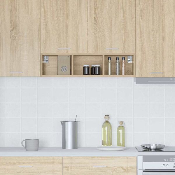 vidaXL Armoire suspendue avec stockage Ch&ecirc;ne Sonoma 20 x 29,5 x 80 cm