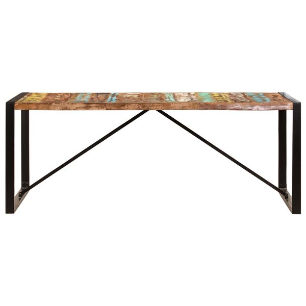 vidaXL Table &agrave; d&icirc;ner 200x100x75 cm Bois de r&eacute;cup&eacute;ration solide