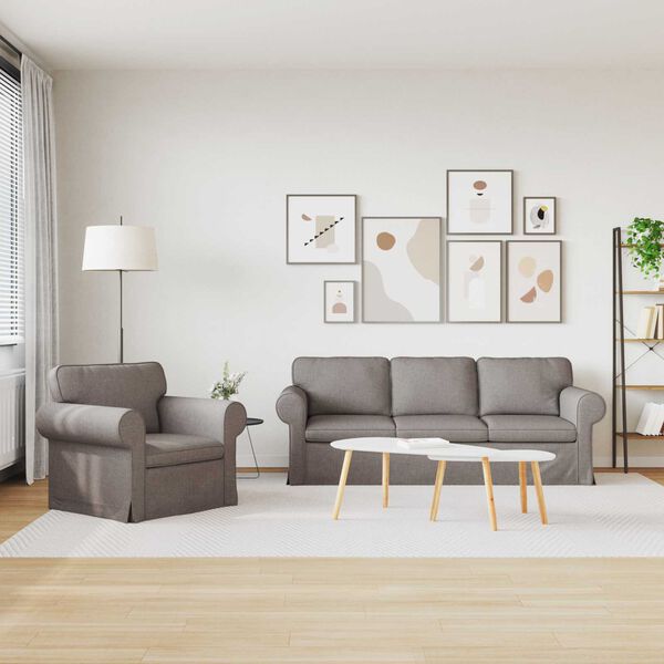 vidaXL Canap&eacute; 180cm 2 pcs Taupe M&eacute;tал