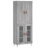 vidaXL Buffet haut Sonoma gris 69,5x34x180 cm Bois d'ing&eacute;nierie