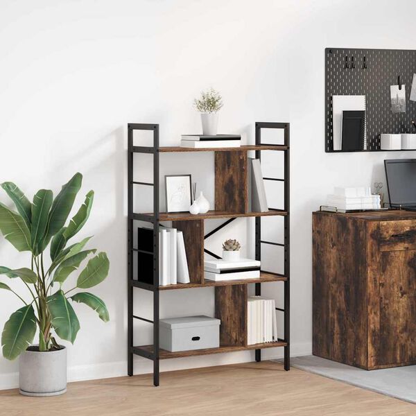 vidaXL &Eacute;tag&egrave;re Ch&ecirc;ne fum&eacute; 75 x 30 x 123,5 cm Bois d'ing&eacute;nierie