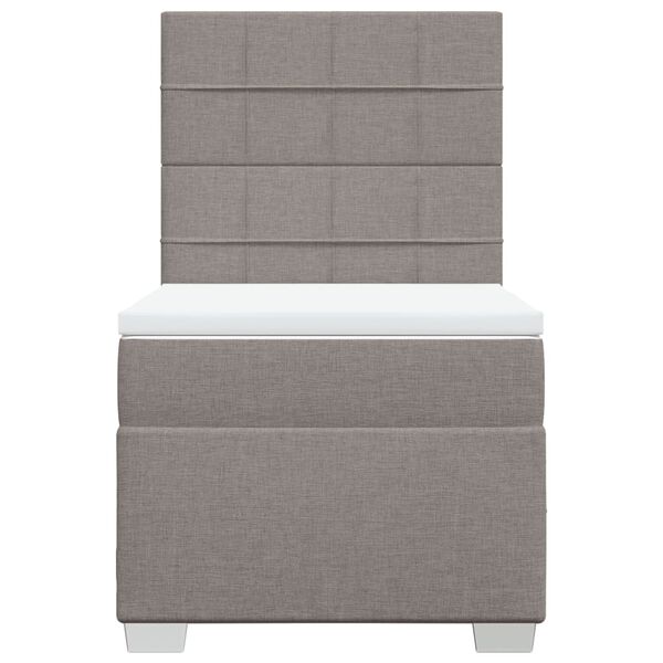vidaXL Sommier &agrave; lattes de lit avec matelas Taupe 90x200 cm Tissu