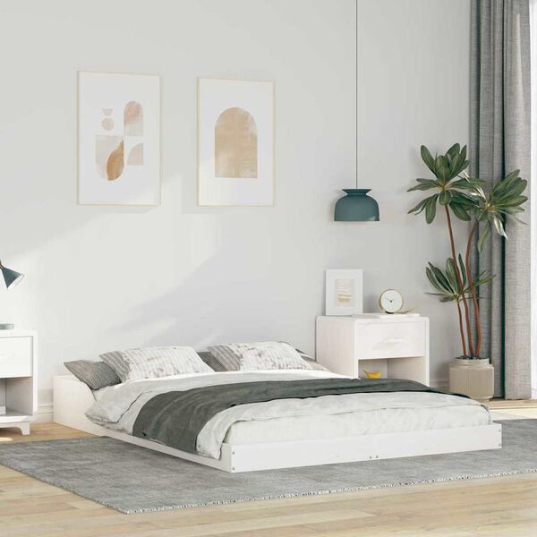 vidaXL Cadre de lit Blanc 120 x 200 cm Pin massif