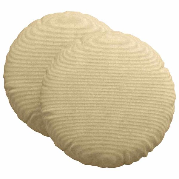 vidaXL Coussins de si&egrave;ge 2 pcs Vert gris &Oslash; 60 cm