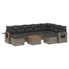vidaXL Salon de jardin avec coussins 10 pcs gris r&eacute;sine tress&eacute;e