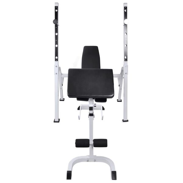 vidaXL Banc d'entra&icirc;nement avec support de poids jeu d'halt&egrave;res 90 kg