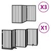 vidaXL Barri&egrave;re pour chien porte pliable 15panneaux noir bois peuplier