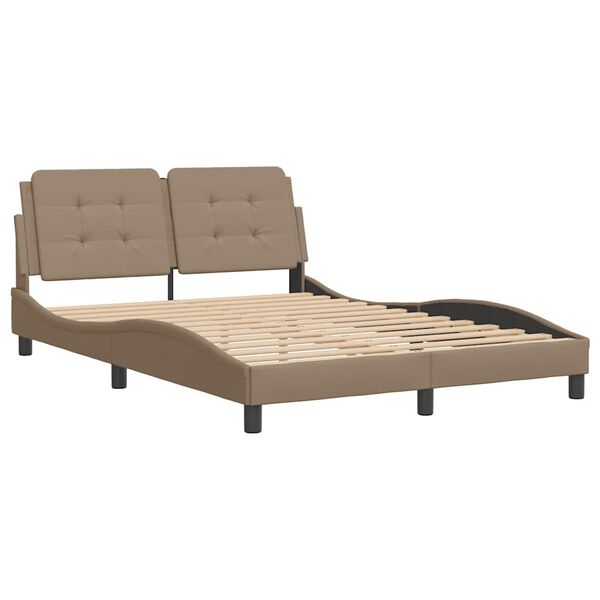 VidaXL Cadre de lit sans matelas Zadar cappuccino 140x200 cm similicuir