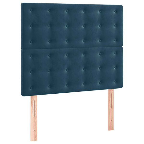 vidaXL T&ecirc;te de lit Bleu fonc&eacute; 90x5x118/128 cm Velours