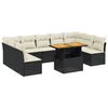 vidaXL Salon de jardin 10 pcs avec coussins noir r&eacute;sine tress&eacute;e