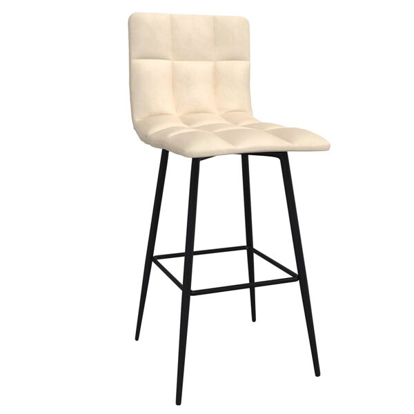 vidaXL Tabourets de bar lot de 2 cr&egrave;me velours