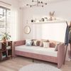 vidaXL Lit avec matelas et &eacute;clairage USB Rose Velours 90x200 cm