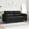 vidaXL Canap&eacute; &agrave; 2 places Noir 140 cm Tissu microfibre