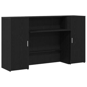 vidaXL Bureau de r&eacute;ception Ch&ecirc;ne noir 180 x 50 x 103,5 cm Bois d'ing&eacute;nierie