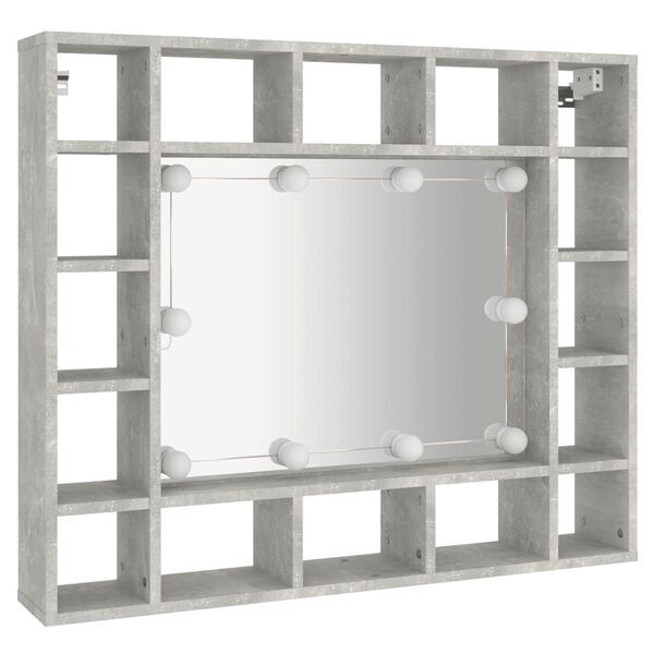 vidaXL Armoire de miroir avec LED Gris b&eacute;ton 91x15x76,5 cm