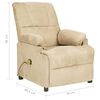 vidaXL Fauteuil de massage cr&egrave;me tissu microfibre