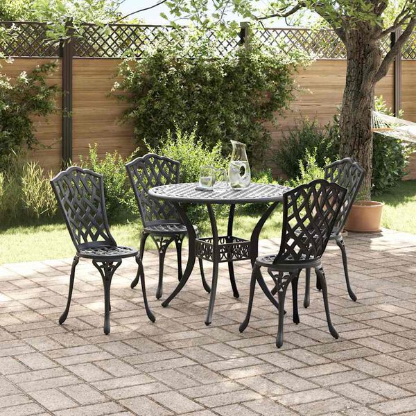 vidaXL Ensemble de salle à manger pour jardin 5 pcs Noir