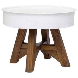 vidaXL Table basse Bois de r&eacute;cup&eacute;ration massif 60x45 cm Blanc